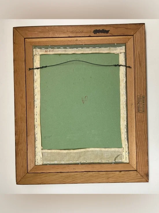 Vintage Framed Petit Point Needlework – Two Birds on Bamboo ,Made in Mexico 1997 - Picture 14 of 17